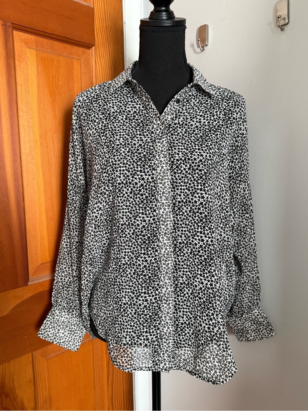 Topshop Star Print Button Up Blouse